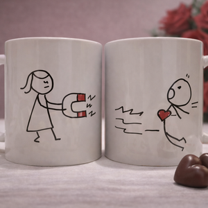 Páros bögre � Vonzódás Vicces, szerelmes ajándék, Otthon & Életmód, Konyhafelszerelés, tálalás, Tálalás, Bögre & Csésze, , MESKA