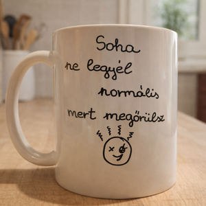 Soha ne legyél normális - kézzel festett vidám bögre  - Meska.hu