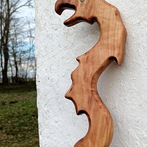 Egyedi sétabot, túrabot körtefából - Sárkány natúr, Játék & Sport, Sport és kikapcsolódás, Más játékok, sportok, Famegmunkálás, MESKA