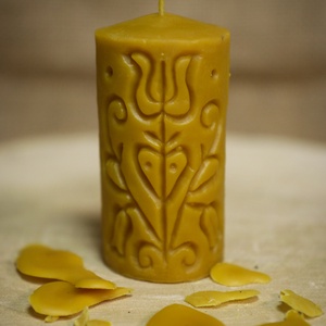 Méhviasz gyertya matyó mintás, Otthon & Életmód, Gyertya, illat, aroma, Gyertya, , MESKA