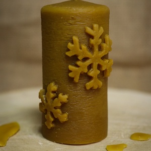 Méhviasz gyertya hópelyhes, Otthon & Életmód, Gyertya, illat, aroma, Gyertya, , MESKA