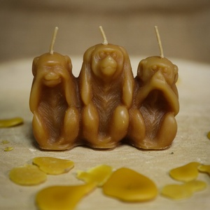 Méhviasz gyertya 3 majom, Otthon & Életmód, Gyertya, illat, aroma, Gyertya, , MESKA