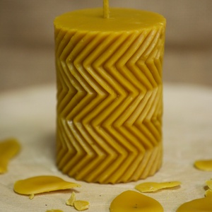 Méhviasz gyertya cikkcakk, Otthon & Életmód, Gyertya, illat, aroma, Gyertya, , MESKA