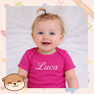 Névre szóló hímzett baba body � személyre szabható, puha pamut body fiúknak és lányoknak, egyedi ajándék, Baba - mama, Babaruházat, Baba body, Hímzés, MESKA