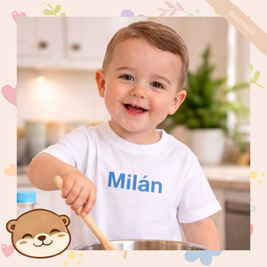 Névre szóló hímzett kisgyermek póló � személyre szabható, puha pamut póló fiúknak és lányoknak, egyedi ajándék - baba - mama - babaruházat - baba póló, blúz - Meska.hu