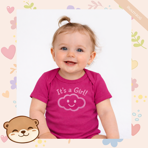 Kislányos felhő mintás hímzett baba body � személyre szabható, puha pamut body lányoknak, egyedi ajándék, Baba - mama, Babaruházat, Baba body, Hímzés, MESKA