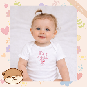 Kislányos feliratos hímzett baba body � személyre szabható, puha pamut body lányoknak, egyedi ajándék - baba - mama - babaruházat - baba body - Meska.hu