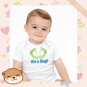 Kisfiús tappancs mintás hímzett baba body � személyre szabható, puha pamut body fiúknak, egyedi ajándék - baba - mama - babaruházat - baba body - Meska.hu