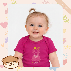 Kislányos ruhácska mintás hímzett baba body � személyre szabható, puha pamut body lányoknak, egyedi ajándék - baba - mama - babaruházat - baba body - Meska.hu