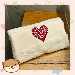 Valentin-napi hímzett törölköző szett � Szeretlek felirattal, ivory prémium törölközők, romantikus ajándék pároknak - otthon & életmód - fürdőszoba - törölköző - Meska.hu