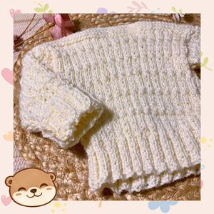 Kézzel kötött baba pulóver, egyedi méretre, puha ajándék - baba - mama - babaruházat - baba pulóver - Meska.hu