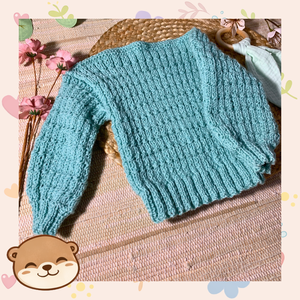 Kézzel kötött baba pulóver, egyedi méretre, puha ajándék - baba - mama - babaruházat - baba pulóver - Meska.hu