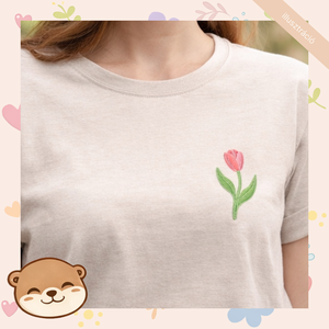 Tulipán mintás női póló, tavaszi virágos minta - ruha & divat - női ruha - póló, felső - Meska.hu