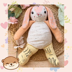 Emlékőrző nyuszi saját baba ruhákból, egyedi ajándék - játék & sport - plüssállat & játékfigura - nyuszi - Meska.hu