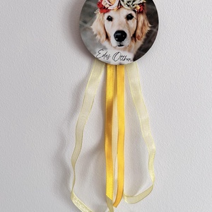Édes otthon kutyás ajtódísz, Otthon & Életmód, Dekoráció, Ajtó- és ablak dekoráció, Ajtódísz & Kopogtató, Decoupage, transzfer és szalvétatechnika, Mindenmás, MESKA