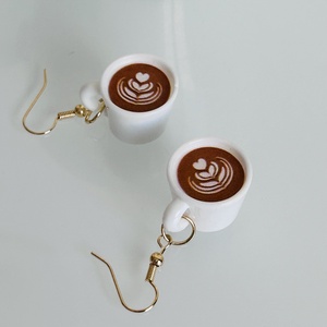 Egy csésze latte fülbevaló - ékszer - fülbevaló - lógó fülbevaló - Meska.hu