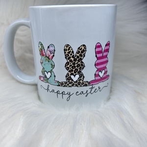 Húsvéti nyuszis bögre, Happy Easter  - otthon & életmód - konyhafelszerelés, tálalás - tálalás - bögre & csésze - Meska.hu