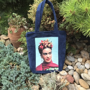 Textil táska Frida Kahlo képpel - táska & tok - kézitáska & válltáska - Meska.hu