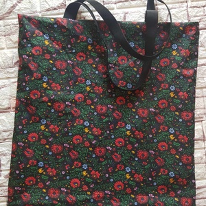 Kalocsai mintás pakolós táska - Matyó mintás bevásárló táska, Táska & Tok, Bevásárlás & Shopper táska, Shopper, textiltáska, szatyor, Varrás, MESKA