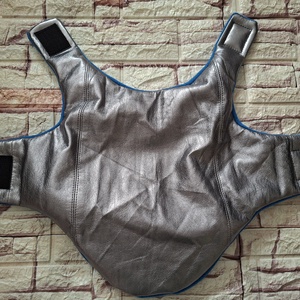 Vízálló, bélelt, ezüst metál színű kutyaruha, kutyakabát S-es, Otthon & Életmód, Kisállatoknak, Kutyáknak, Kutya ruházat, Varrás, MESKA