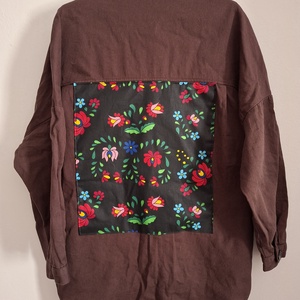 Kalocsai mintás női ing, blúz M/L - ruha & divat - női ruha - blúz - Meska.hu