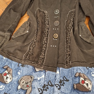 Egyedi, hosszú, bohém, vintage, kutyás női kardigán XL/XXL, Ruha & Divat, Női ruha, Kardigánok, Varrás, MESKA