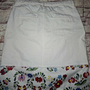 Kalocsai mintás farmer szoknya S - es - ruha & divat - női ruha - szoknya - Meska.hu