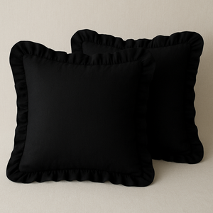 Fekete színű, fodros párna szett, Otthon & Életmód, Lakástextil, Párna & Párnahuzat, Díszpárna szett , Varrás, MESKA