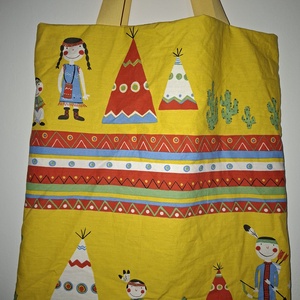 Navajo mintás, bélelt bevásárló táska, Táska & Tok, Bevásárlás & Shopper táska, Shopper, textiltáska, szatyor, Varrás, MESKA
