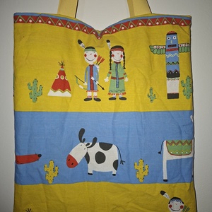 Navajo mintás, bélelt bevásárló táska, Táska & Tok, Bevásárlás & Shopper táska, Shopper, textiltáska, szatyor, Varrás, MESKA