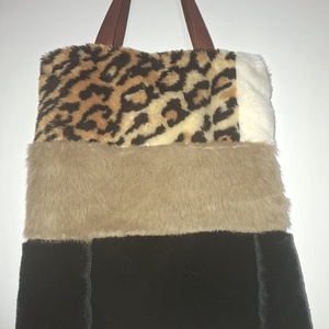 Bohém műszőrme táska - táska & tok - bevásárlás & shopper táska - shopper, textiltáska, szatyor - Meska.hu