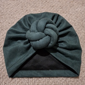 Sötétzöld színű női turbán - ruha & divat - sál, sapka, kendő - sapka - Meska.hu