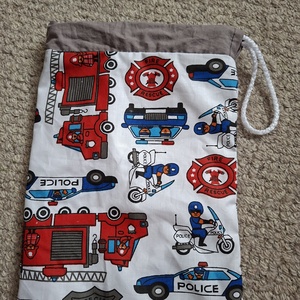 Tűzoltós uzsonnás tasak frissen tartó PUL béléssel, Táska & Tok, Uzsonna- & Ebéd tartó, Szendvics csomagoló, Varrás, MESKA