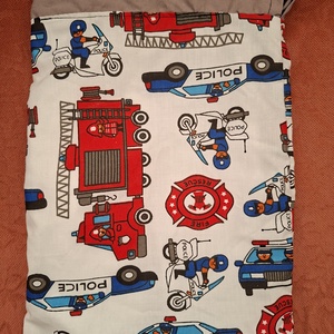 Tűzoltós uzsonnás tasak PUL béléssel, Táska & Tok, Uzsonna- & Ebéd tartó, Szendvics csomagoló, Varrás, MESKA