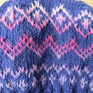 Kék gyapjúsapka norvég mintával - ruha & divat - sál, sapka, kendő - sapka - Meska.hu