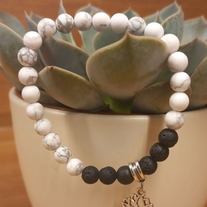  Howlit-lávakő aroma ásványkarkötő, Ékszer, Karkötő, Ásványkarkötő, Ékszerkészítés, MESKA