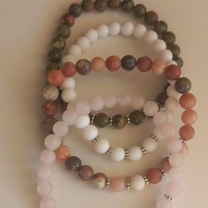 Rózsakvarc szívcsakra ásványkarkötő - ékszer - karkötő - ásványkarkötő - Meska.hu