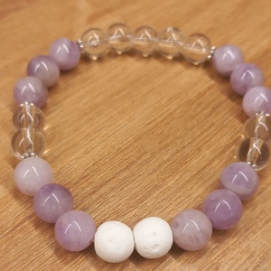 Ametiszt-Hegyikristály-Lávakő aroma  ásványkarkötő - ékszer - karkötő - ásványkarkötő - Meska.hu