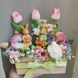 Húsvéti nyuszis asztali dísz - ünnepi díszek, dekorációk - húsvéti díszek és dekorációk - húsvéti asztaldíszek - Meska.hu