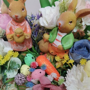 Húsvéti nyuszis asztali dísz - ünnepi díszek, dekorációk - húsvéti díszek és dekorációk - húsvéti asztaldíszek - Meska.hu