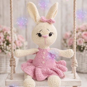 Horgolt nyuszi, 30 cm, Játék & Sport, Plüssállat & Játékfigura, Nyuszi, Horgolás, MESKA