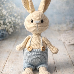 Horgolt nyuszi, 30 cm - játék & sport - plüssállat & játékfigura - nyuszi - Meska.hu