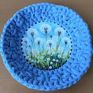 Faalapra horgolt édességtartó - otthon & életmód - konyhafelszerelés, tálalás - konyhai dekoráció - konyhai dísz - Meska.hu