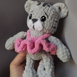 Horgolt cica - játék & sport - plüssállat & játékfigura - cica - Meska.hu