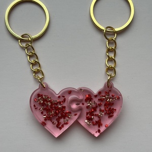Szíves páros kulcstartó - táska & tok - kulcstartó & táskadísz - kulcstartó - Meska.hu
