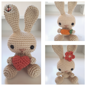 Horgolt kisnyuszi - amigurumi ülő nyuszi - játék & sport - plüssállat & játékfigura - nyuszi - Meska.hu