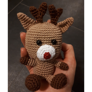 Horgolt rénszarvas amigurumi figura - karácsony - karácsonyi lakásdekoráció - karácsonyi manók, figurák - Meska.hu