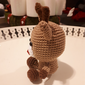 Horgolt rénszarvas amigurumi figura - karácsony - karácsonyi lakásdekoráció - karácsonyi manók, figurák - Meska.hu