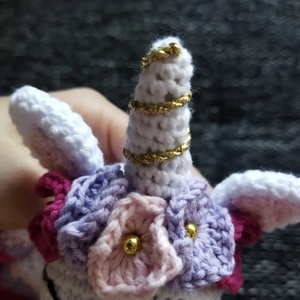 Horgolt unikornis szundikendő  - otthon & életmód - babaszoba, gyerekszoba - gyerek díszpárna - Meska.hu