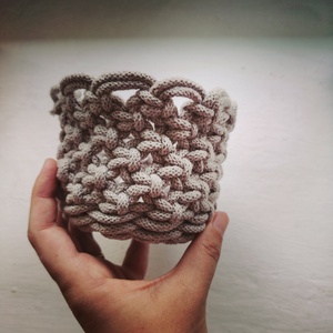 Makrame tároló kosár  - otthon & életmód - tárolás & rendszerezés - íróasztali tároló - Meska.hu